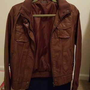 Faux Brown Leather Jacket